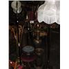 Image 1 : LOT OF MISC LAMPS, WEATHER VANE, VASES, STOOLS AND CANES