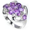 Image 2 : Natural Amethyst Flower Ring
