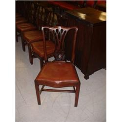 SET 8 MAHOGANY DINING ROOM CHAIRS COMPRISING 6 HAND AND 2 CARVERS Estimate: £400-600...