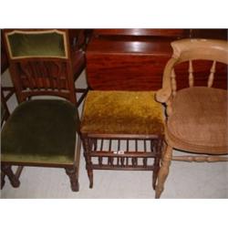 MAHOGANY STOOL WITH GALLERY BASE Estimate: £20-40...
