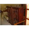 Image 1 : MAHOGANY DOUBLE DOOR SHELVED BOOKCASE Estimate: £200-300...