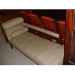 OAK FRAMED CHAISE LONGUE Estimate: £200-300...