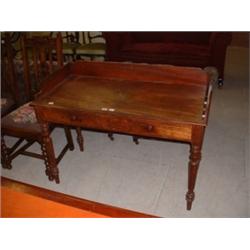 MAHOGANY 2 DRAWER TABLE Estimate: £50-80...