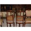 Image 1 : SET 4 MAHOGANY INLAID DRAWING ROOM CHAIRS(WORMED) IN FLORAL PATTERNED UPHOLSTERY Estimate: £10...