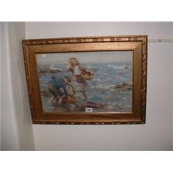 GILT FRAMED WATER COLOUR BY MARSHALL BROWN Estimate: £200-400...