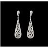 Image 1 : 2.48ctw Diamond Dangle Earrings - 18KT White Gold