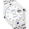 Image 1 : Rolex Stainless Steel Diamond And Sapphire DateJust Men's Watch