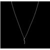 Image 2 : 14KT White Gold 0.30ctw Diamond Pendant With Chain