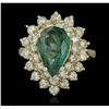 Image 4 : 14KT Yellow Gold 2.27ct Emerald and Diamond Ring