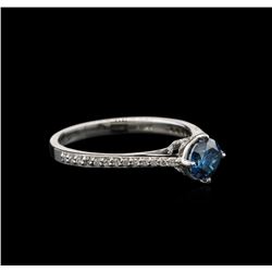 0.83ctw Blue Diamond Ring - 14KT White Gold