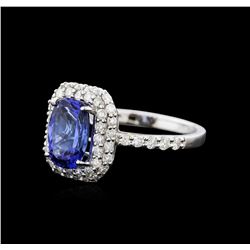 14KT White Gold 1.97ct Tanzanite and Diamond Ring