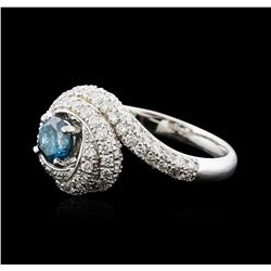 14KT White Gold 1.29ctw Fancy Blue Diamond Ring