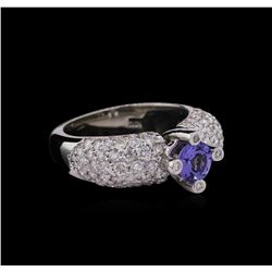 0.70ct Tanzanite and Diamond Ring - 14KT White Gold