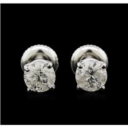 1.35ctw Diamond Stud Earrings - 14KT White Gold