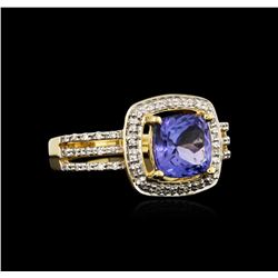 18KT Yellow Gold 1.71ct Tanzanite and Diamond Ring