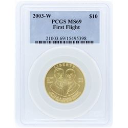 2003-W PCGS MS69 $10 First Flight Centennial Gold Coin