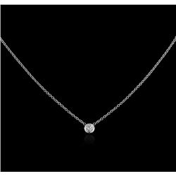 14KT White Gold 0.09ct Diamond Solitaire Necklace