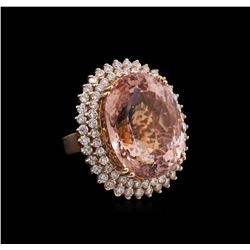 40.22ct Morganite and Diamond Ring - 14KT Rose Gold