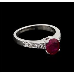 1.20ct Ruby and Diamond Ring - 14KT White Gold