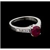 Image 1 : 1.20ct Ruby and Diamond Ring - 14KT White Gold