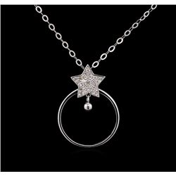 0.16ctw Diamond Necklace - 14KT White Gold