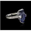 Image 1 : 14KT White Gold 5.20ct Tanzanite and Diamond Ring