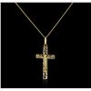 Image 1 : 18KT Yellow Gold Cross Pendant With Chain