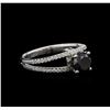 Image 1 : 1.71ctw Black Diamond Ring - 18KT White Gold