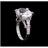 Image 4 : 11.71ct Kunzite, Sapphire, and Diamond Ring - 18KT White Gold