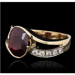 14KT Yellow Gold 3.13ct Ruby and Diamond Ring