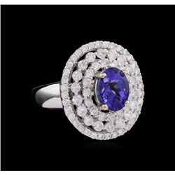 18KT White Gold 2.42ct Tanzanite and Diamond Ring