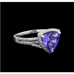 2.28ct Tanzanite and Diamond Ring - 14KT White Gold