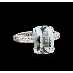 4.50ct Aquamarine and Diamond Ring - 18KT White Gold