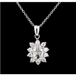 1.48ctw Diamond Pendant With Chain - 14KT White Gold