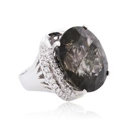 14KT White Gold 56.17ct Tourmaline and Diamond Ring