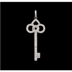 0.30ctw Diamond Key Pendant Without Chain - 18KT White Gold