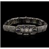 Image 1 : 0.72ctw Sapphire and Diamond Bracelet - 14KT White Gold