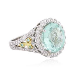 18KT Two-Tone Gold 8.77ctw Tourmaline and Diamond Ring