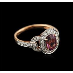 18KT Rose Gold 1.37ct Spinel and Diamond Ring