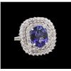 Image 1 : 2.70ct Tanzanite and Diamond Ring - 14KT White Gold