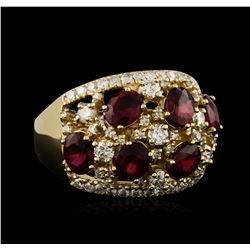 14KT Yellow Gold 3.36ctw Ruby and Diamond Ring