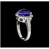 Image 3 : 5.05ct Tanzanite and Diamond Ring - 14KT White Gold