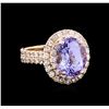 Image 1 : 6.04ct Tanzanite and Diamond Ring - 14KT Rose Gold