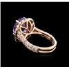 Image 3 : 6.04ct Tanzanite and Diamond Ring - 14KT Rose Gold