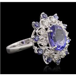 14KT White Gold 3.43ctw Tanzanite and Diamond Ring