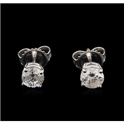 1.06ctw Diamond Solitaire Earrings - 14KT White Gold