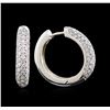 Image 2 : 2.00ctw Diamond Hoop Earrings - 18KT White Gold