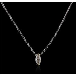 14KT White Gold 0.29ct Diamond Solitaire Necklace