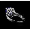 Image 3 : 2.80ct Tanzanite and Diamond Ring - 14KT White Gold