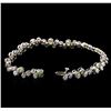 Image 3 : 1.27ctw Demantoid Garnet and Diamond Bracelet - 14KT White Gold